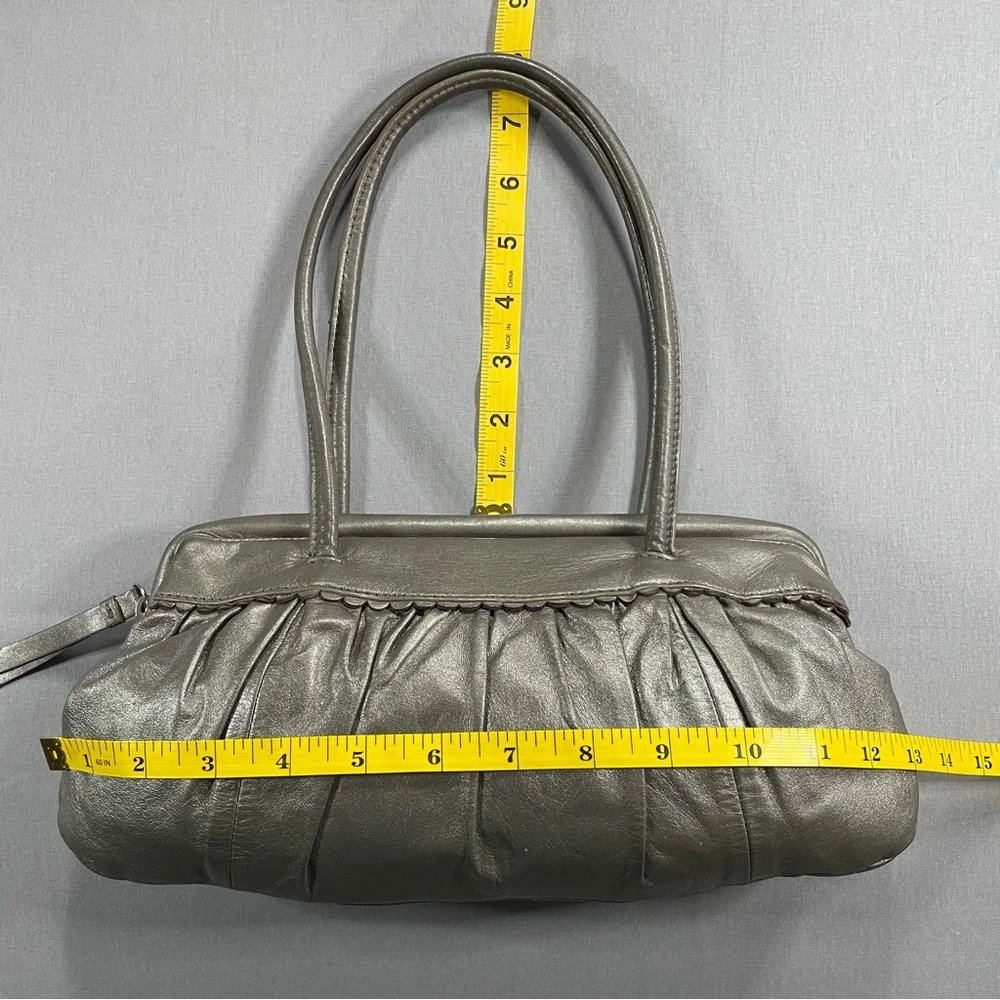 Marks & Spencer Limited Collection 100% Leather Y2K Style Bronze Metallic Bag